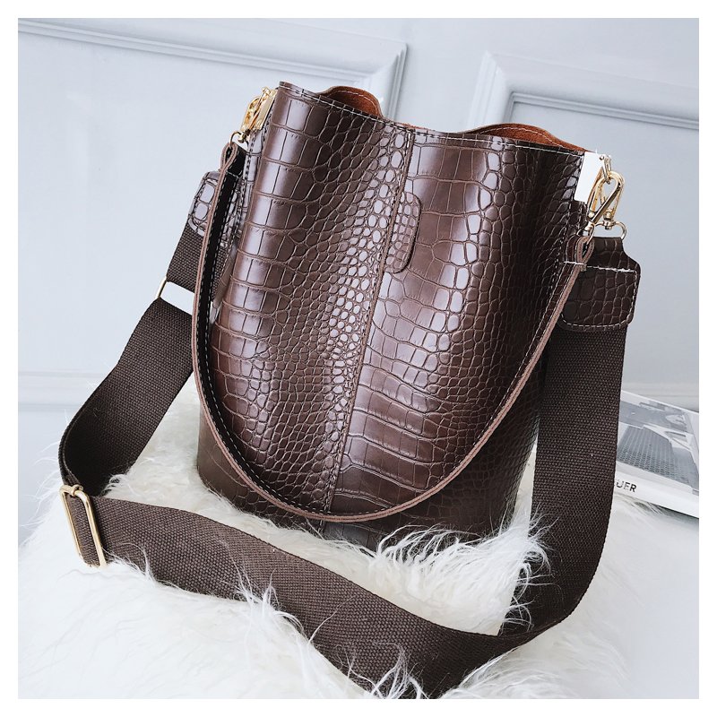 Ansloth – sac à bandoulière Crocodile pour femmes, sacoche de marque de styliste, sacs de luxe en cuir PU, sac seau, HPS405