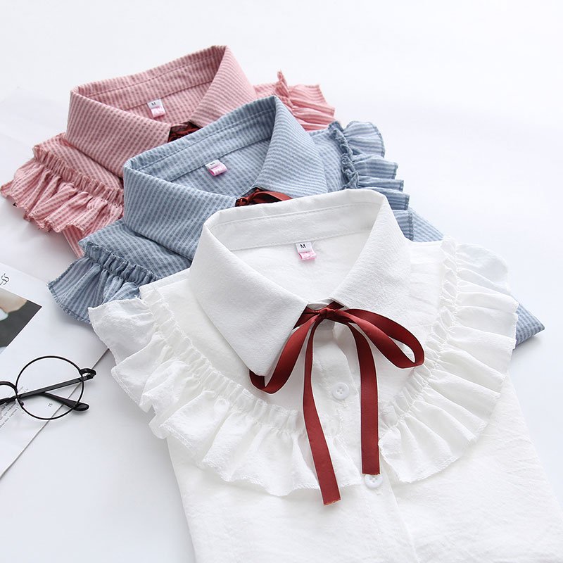 Chemisier à rayures en mousseline de soie pour femme, chemise à simple boutonnage et col rabattu, manches longues, avec nœud, tendance, 2019