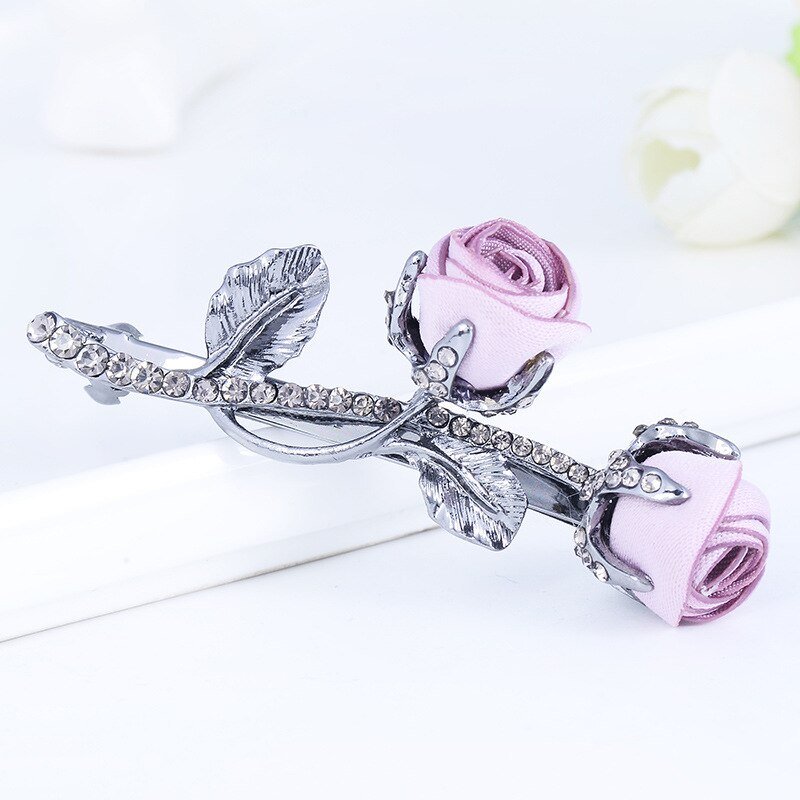 Épingle à cheveux élastique en fleur de rose fraîche pour femme, bijoux de tempérament coréen