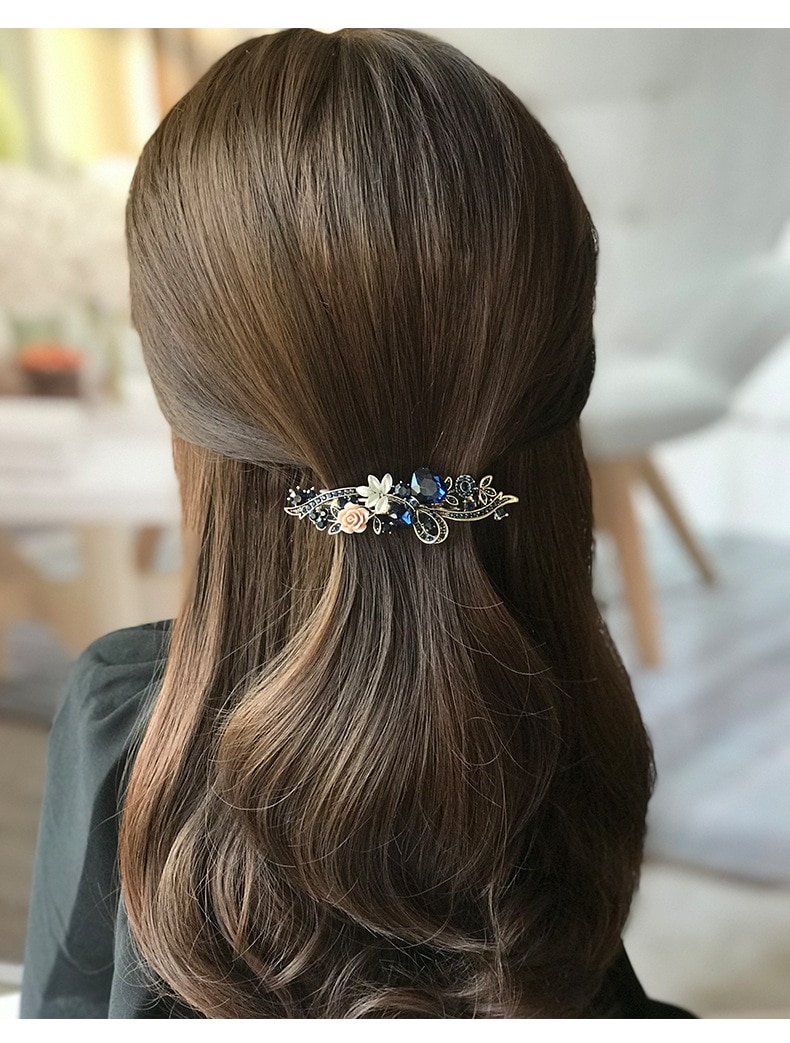 Molan – pince à cheveux en cristal pour femmes, fleur, top, clip, mot, élégant, mode, épingle à cheveux, accessoires pour cheveux