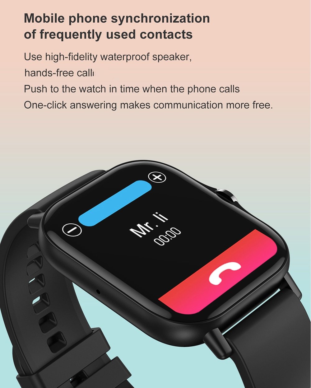 Montre connectée pour Xiaomi IOS et Android, bracelet entièrement tactile, 1.78 pouces, étanche IP68, pour hommes et femmes, prise en charge des appels, 2021