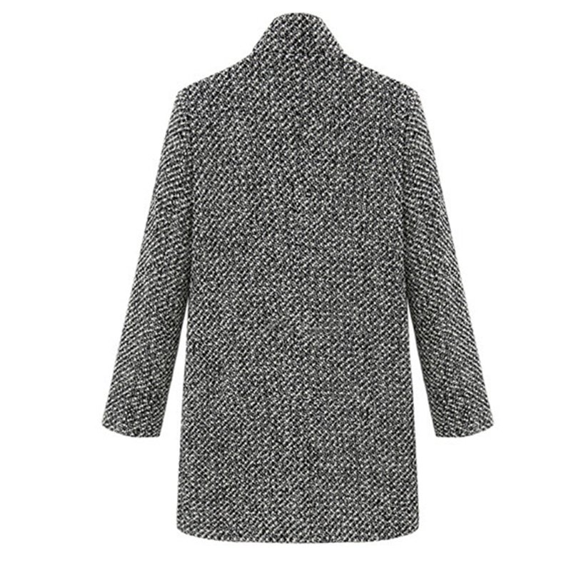 Manteau en laine à bouton unique, Trench-Coat Long surdimensionné, vêtements d'extérieur, pied-de-poule, manteau en coton mélangé, Vintage, automne hiver