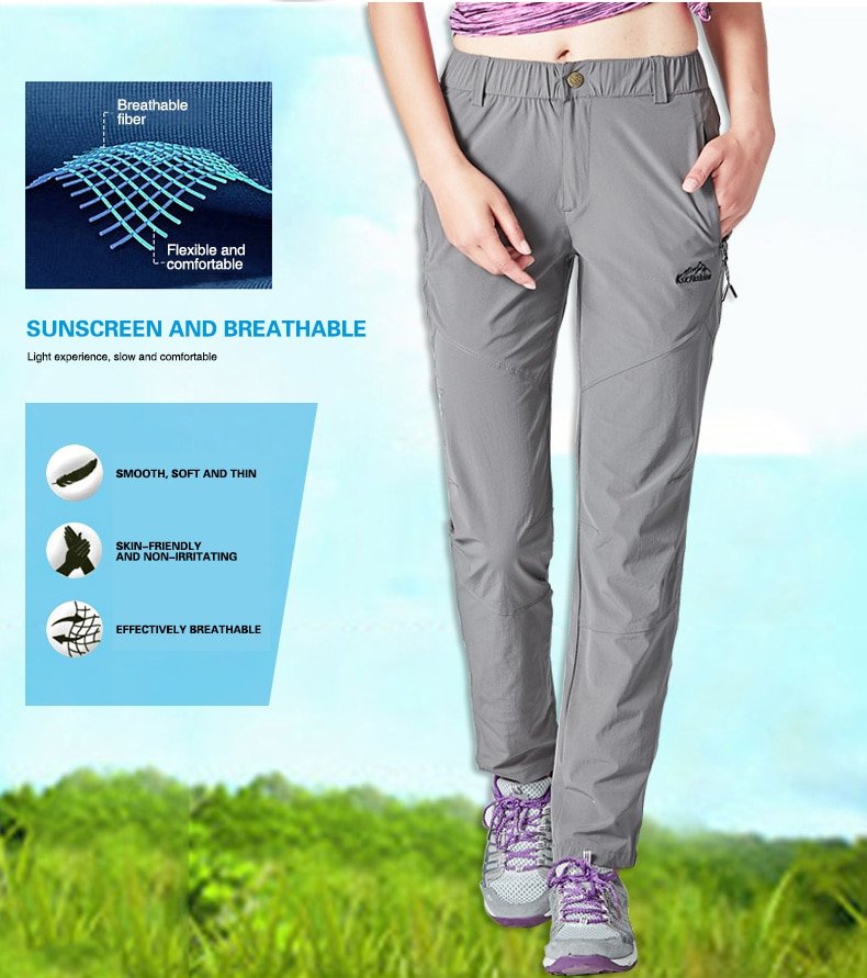 LNGXO – pantalon de randonnée imperméable pour femmes, séchage rapide, pour Camping en plein air, escalade, Ripstop, été