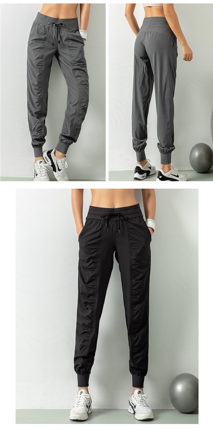 Pantalon de survêtement avec deux poches et serrage à cordon pour femme,vêtement de sport athlétique en tissu à séchage rapide, idéal pour le jogging, la gym, le fitness et autres exercices,