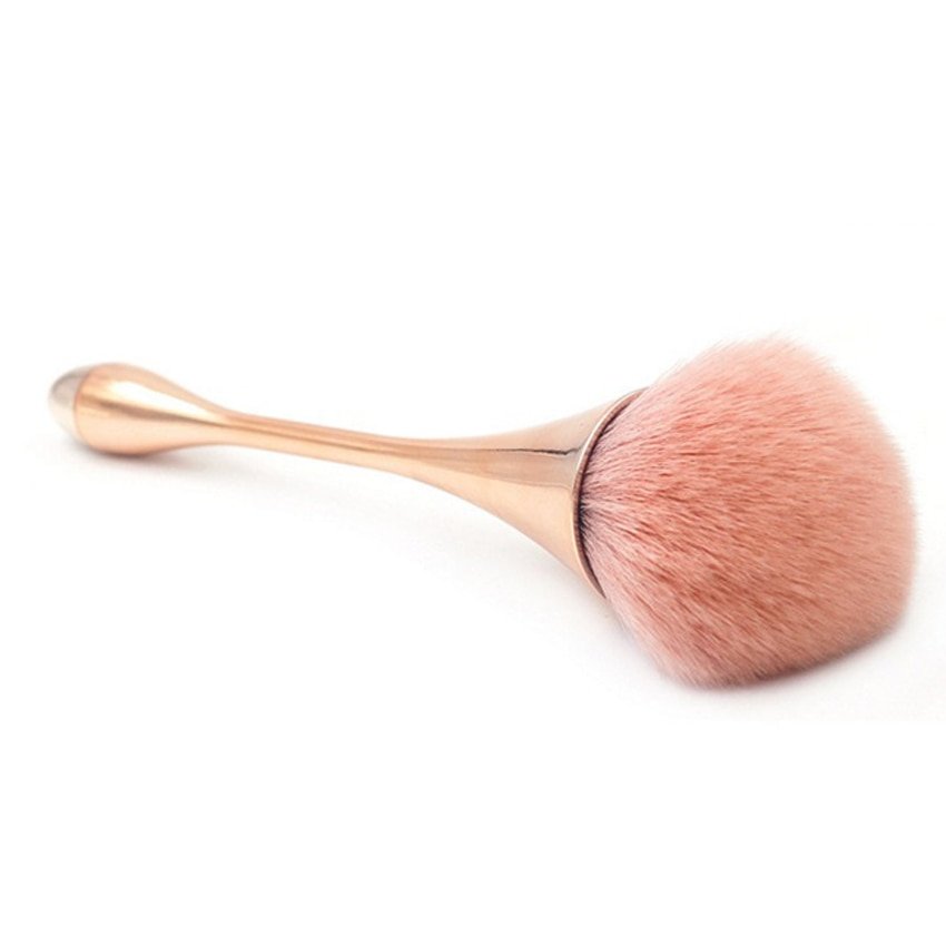 Pinceau à blush poudre pour le maquillage du visage, grande brosse cosmétique professionnelle, de couleur rose doré,