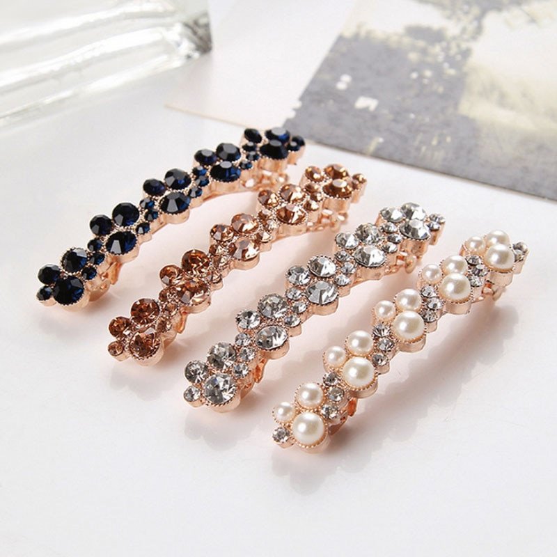 Barrettes élégantes en perles de cristal pour femmes, 5 couleurs, pince à cheveux, accessoires pour cheveux, offre spéciale