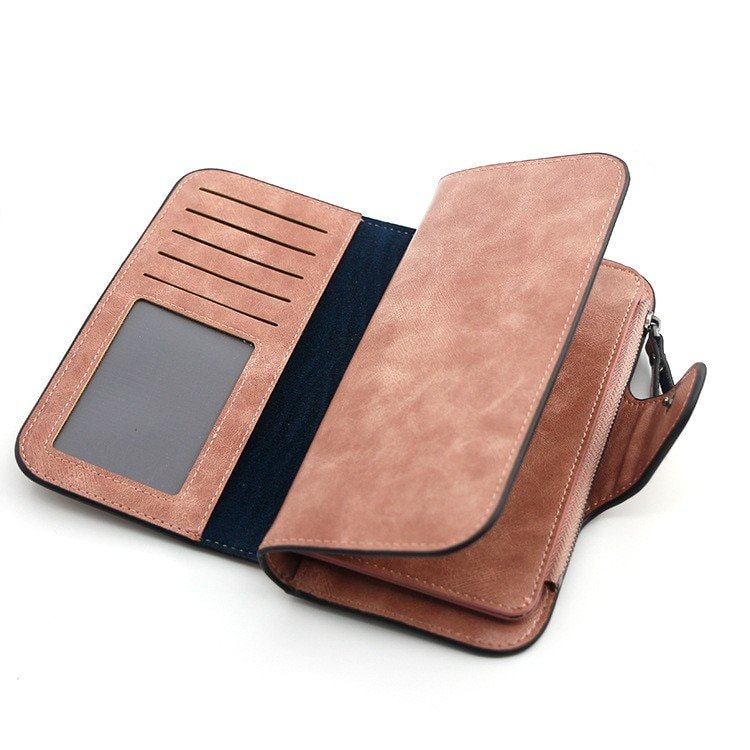 Portefeuille en cuir trois plis pour femmes, VINTAGE, porte-monnaie pour téléphone portable