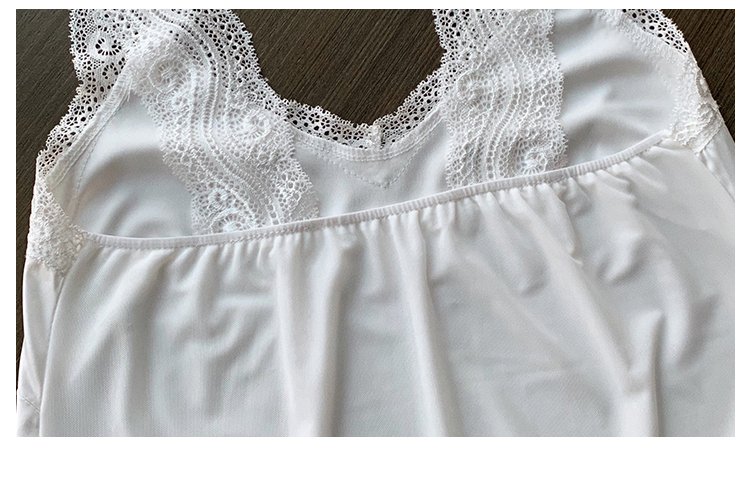 Camisole dos nu en dentelle et Satin de soie pour femmes, vêtements d'été, blanc, nouvelle collection 2020