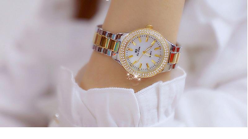 Montre-bracelet en acier inoxydable pour femmes, en or, diamant, cristal, argent, horloge, 2021, 2020