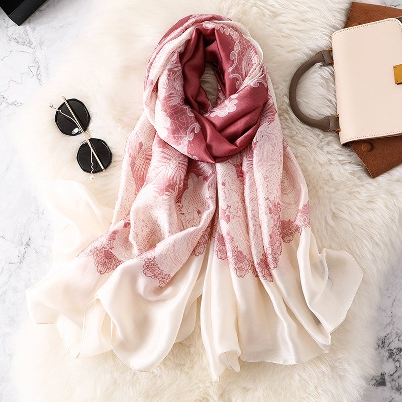 RUNMEIFA — Foulard en soie pour femme, hijab, écharpe, châle, étoffe pour l'été, pour la plage, marque de luxe, nouveauté, livraison gratuite, 2020