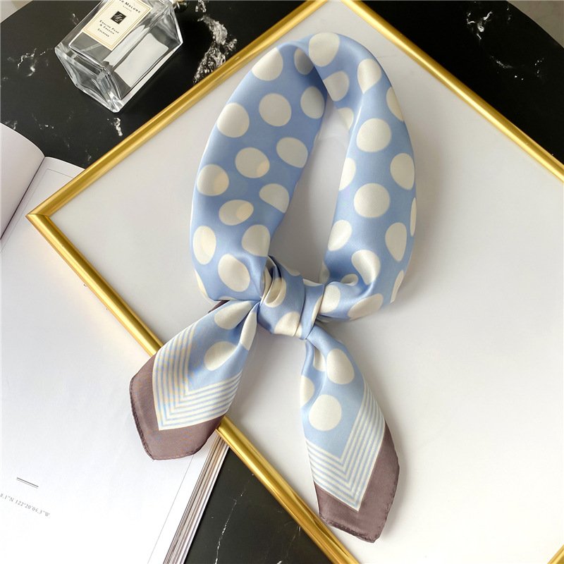 Foulard carré en soie pour femmes, marque de luxe, châles et enveloppes, mode bureau, petit cheveux, Foulard, 70x70cm, été 2021