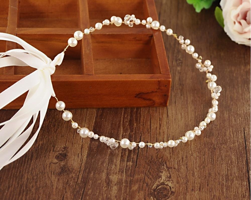YouLaPan SH03 – ceintures de mariée en cristal doré argenté, fines, faites à la main, avec perles, accessoires pour robe de mariée