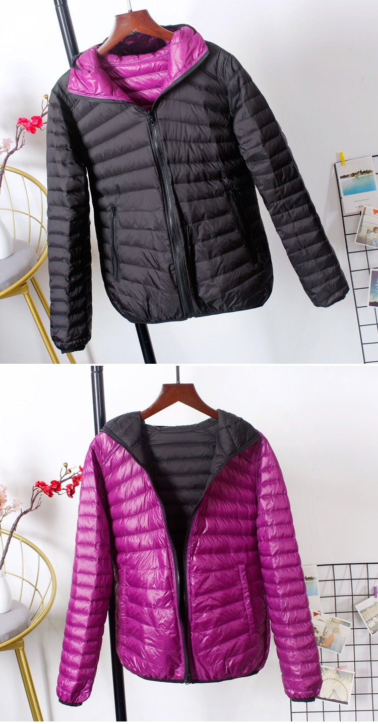 NewBang – doudoune réversible pour femme, manteau Ultra léger, avec plumes, Double face, idéal pour le voyage, 6XL, 7XL