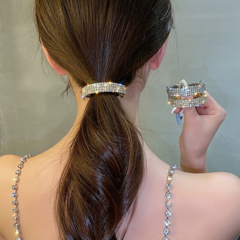 Barrette à cheveux en cristal pour femmes, pince à cheveux avec strass, cadeau, queue de cheval, boucle, accessoires, nouveauté 2021