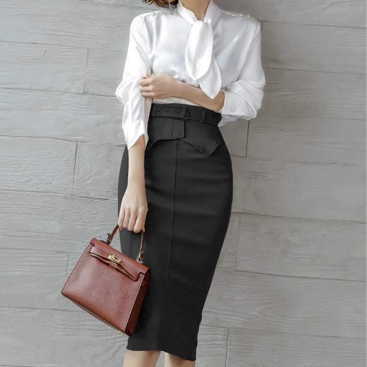 H han queen – jupe crayon taille haute pour femme, tenue élégante, fourreau, pour le bureau, style décontracté, nouvelle collection 2021