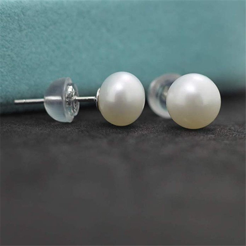 Liquidation!! AAAA – boucles d'oreilles blanches en perles d'eau douce pour femmes, bijoux en argent Sterling, de culture, de haute brillance, 6 à 11mm, 100%