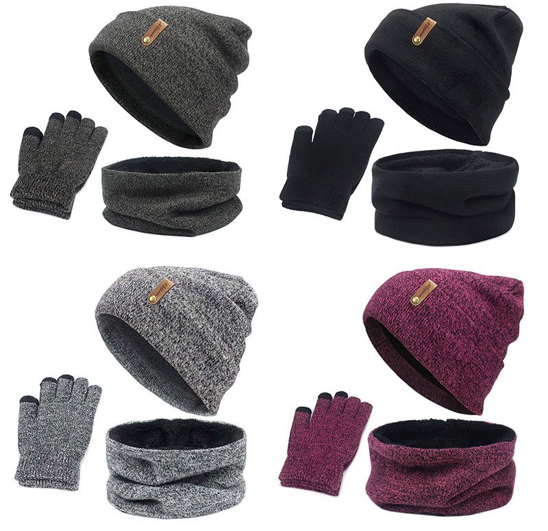 Ensemble de gants et écharpe pour femme, bonnet, bonnet, écharpe, pour écran tactile, épais, cadeau pour filles, nouvelle collection hiver