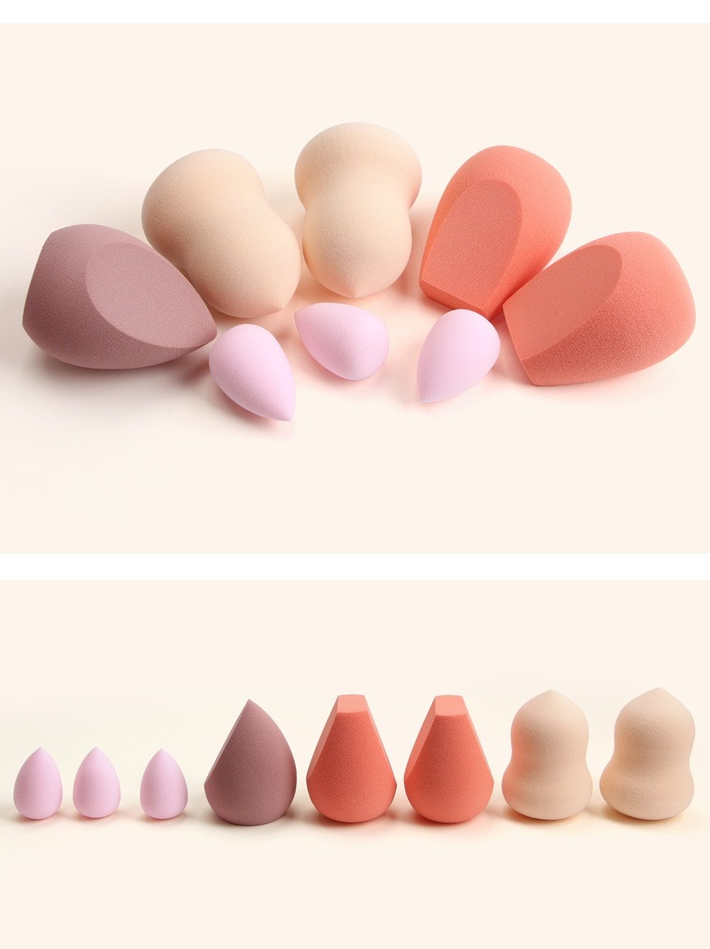 Éponge de maquillage en forme d'œuf pour femmes, 8 pièces, poudre de fond de teint, crème cosmétique, accessoires de maquillage pour femmes