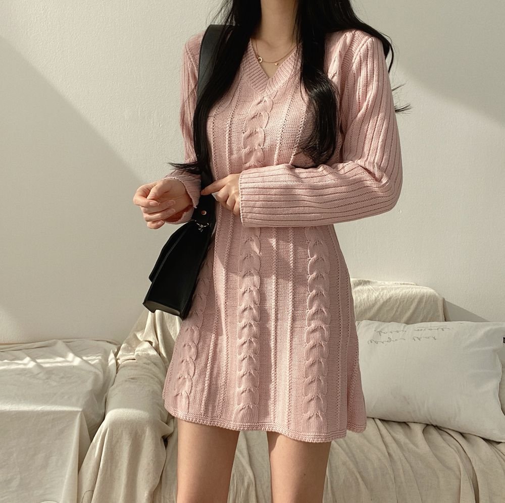 Robe en tricot pour femme, pull à manches longues, en Vogue, Style coréen, nouvelle collection printemps automne 2021