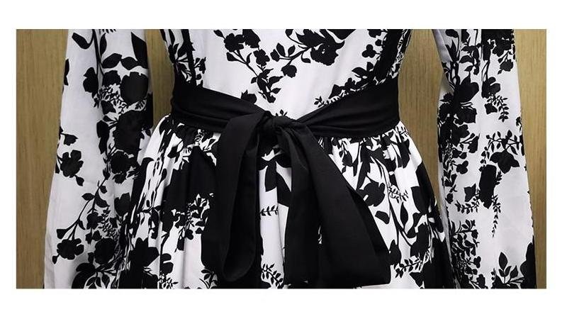 S.FLAVOR – robe à imprimé Floral pour femme, manches longues, coupe trapèze décontractée, col rond, Slim, vêtement de fête, mode automne hiver 2021