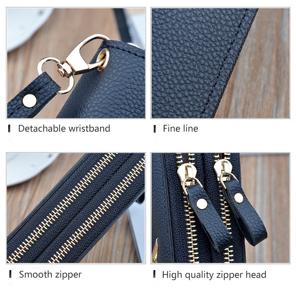Lozenge – sac à main en cuir PU pour femmes, portefeuille Long, grande capacité, pochette à fermeture éclair, porte-cartes