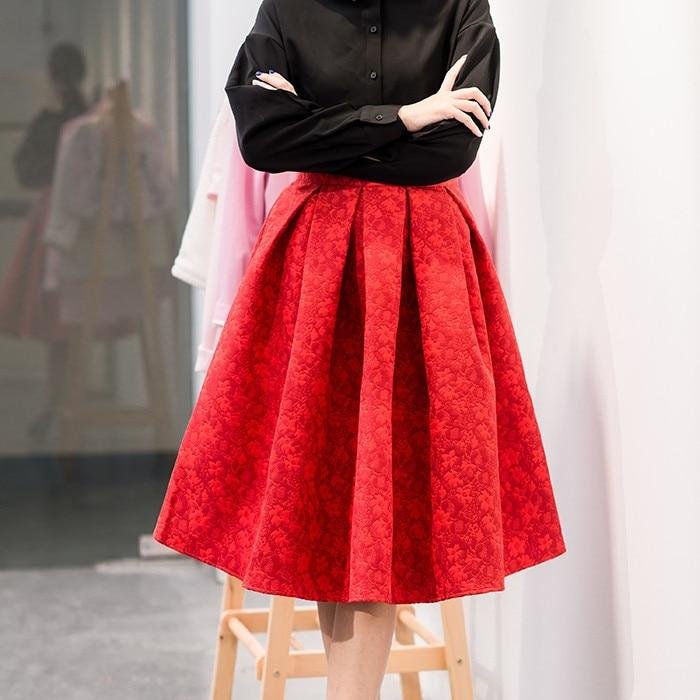 Faldas – Jupe Midi Vintage, taille haute, vêtement de travail, mode américaine, nouvelle collection été 2021