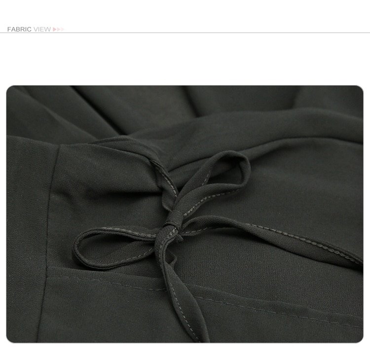 ANASUNMOON – pantalon décontracté en mousseline de soie, Style européen, grande taille 5XL, longueur mollet, jambes larges, noir