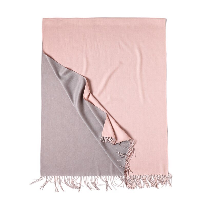 Écharpe Double face en cachemire pour femme, châle en Pashmina, chaud et doux, à la mode, tendance hiver 2022