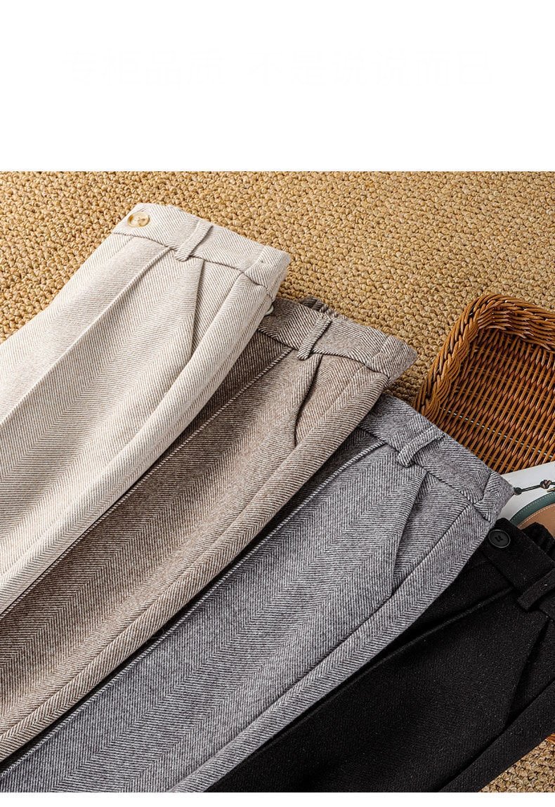 Pantalon de costume en laine pour femmes, nouveau style coréen, mode, couleur unie, taille haute, épais, chaud, décontracté, harem, automne et hiver