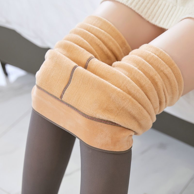 Legging chaud en laine pour femme, collant Sexy, Slim, translucide, en Nylon, taille haute, élastique, épais