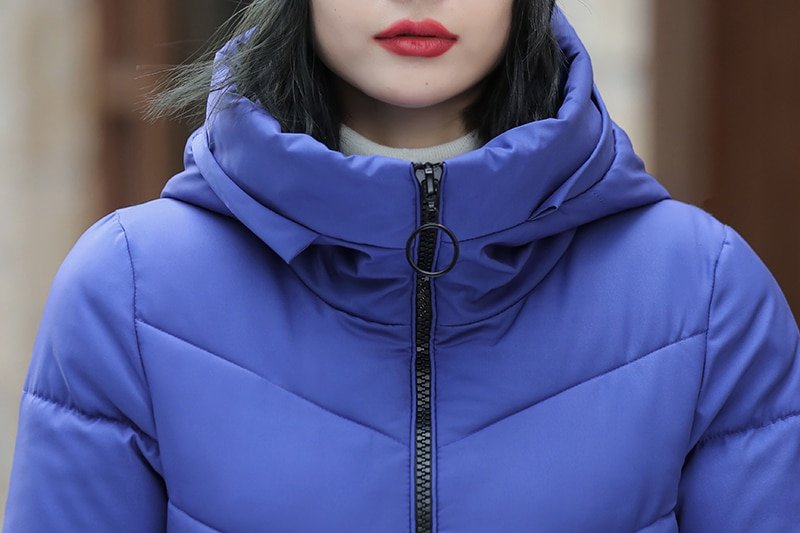Nouveau manteau d'hiver épais matelassé pour femme, Parka en coton rembourré à capuche, Long imprimé, grande taille