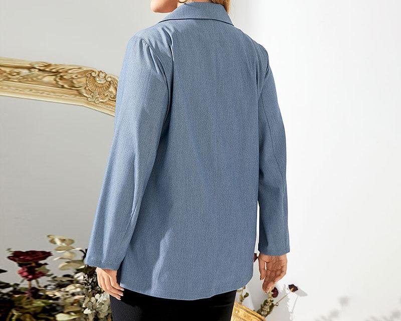 YOINS – Blazer à manches longues bleu, ample, poches, manteaux, grande taille, vêtements d'extérieur élégants, automne 2022