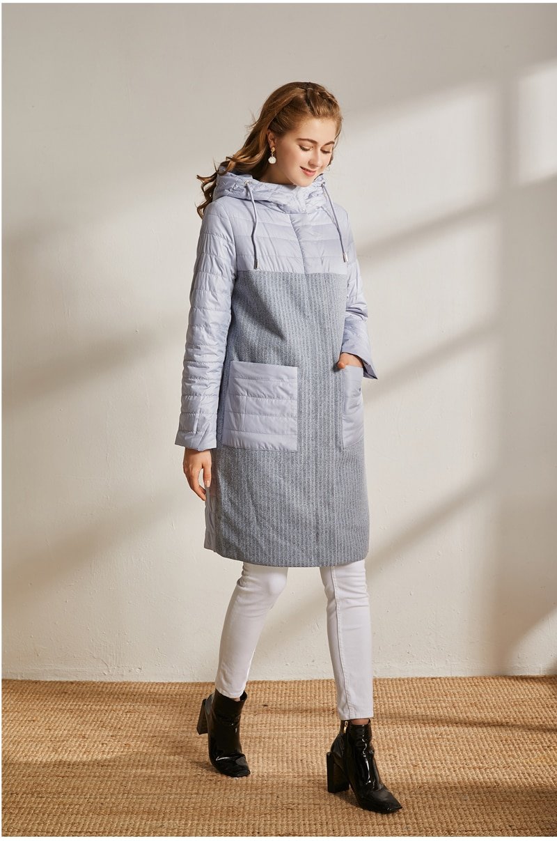 Nouveau manteau d'hiver en coton rembourré pour femme, style moderne, parka à capuche, Long, décontracté, automne