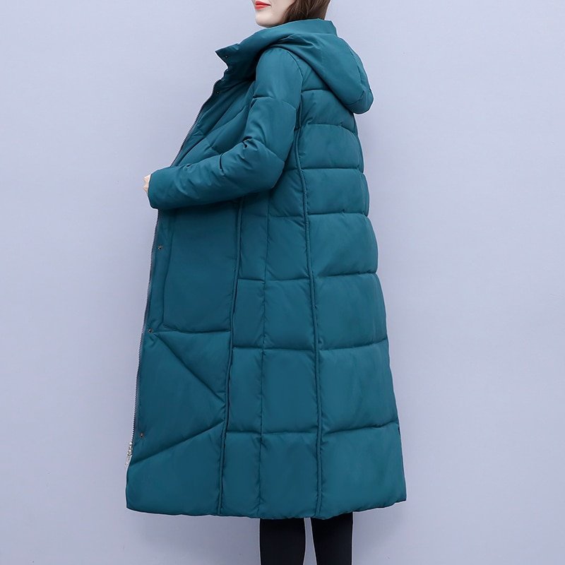 Nouveau manteau matelassé en coton pour femme, Parka d'hiver moderne, Long, grande taille, vêtements d'extérieur