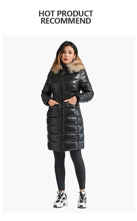 SANTELON – Parkas d'hiver longs pour femmes, manteaux épais et chauds, vestes bouffantes à la mode avec fausse fourrure à capuche, vêtements à taille réglable