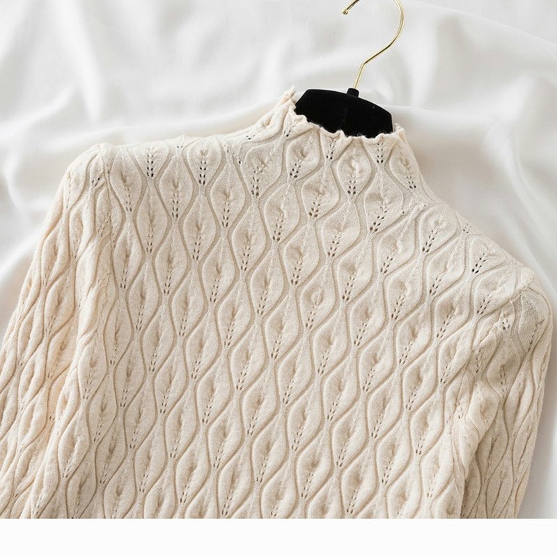 AOSSVIAO – Pull à col roulé en cachemire pour femme, chandail doux, chaud, Slim, tricoté, collection automne-hiver 2022