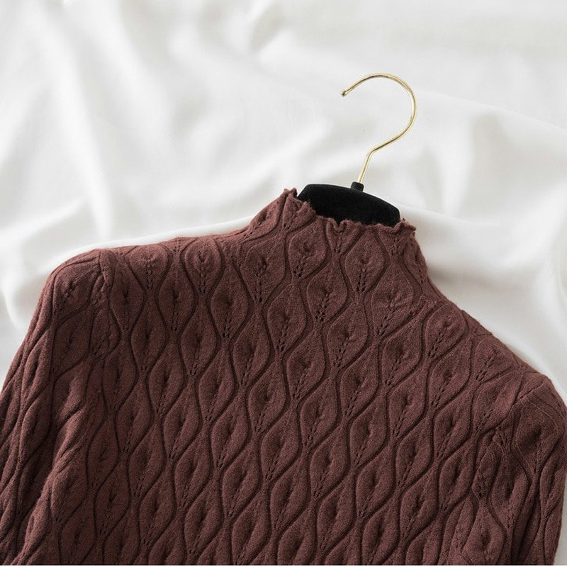 AOSSVIAO – Pull à col roulé en cachemire pour femme, chandail doux, chaud, Slim, tricoté, collection automne-hiver 2022
