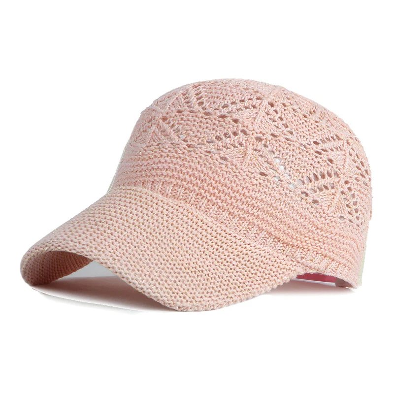 Casquette d'opérabilité creuse pour femme, chapeau en tricot respirant, chapeau de vacances en maille, casquette réglable, chapeau de soleil d'été