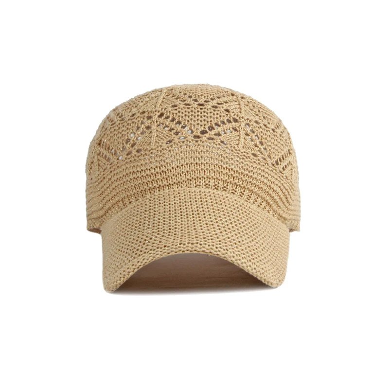 Casquette d'opérabilité creuse pour femme, chapeau en tricot respirant, chapeau de vacances en maille, casquette réglable, chapeau de soleil d'été