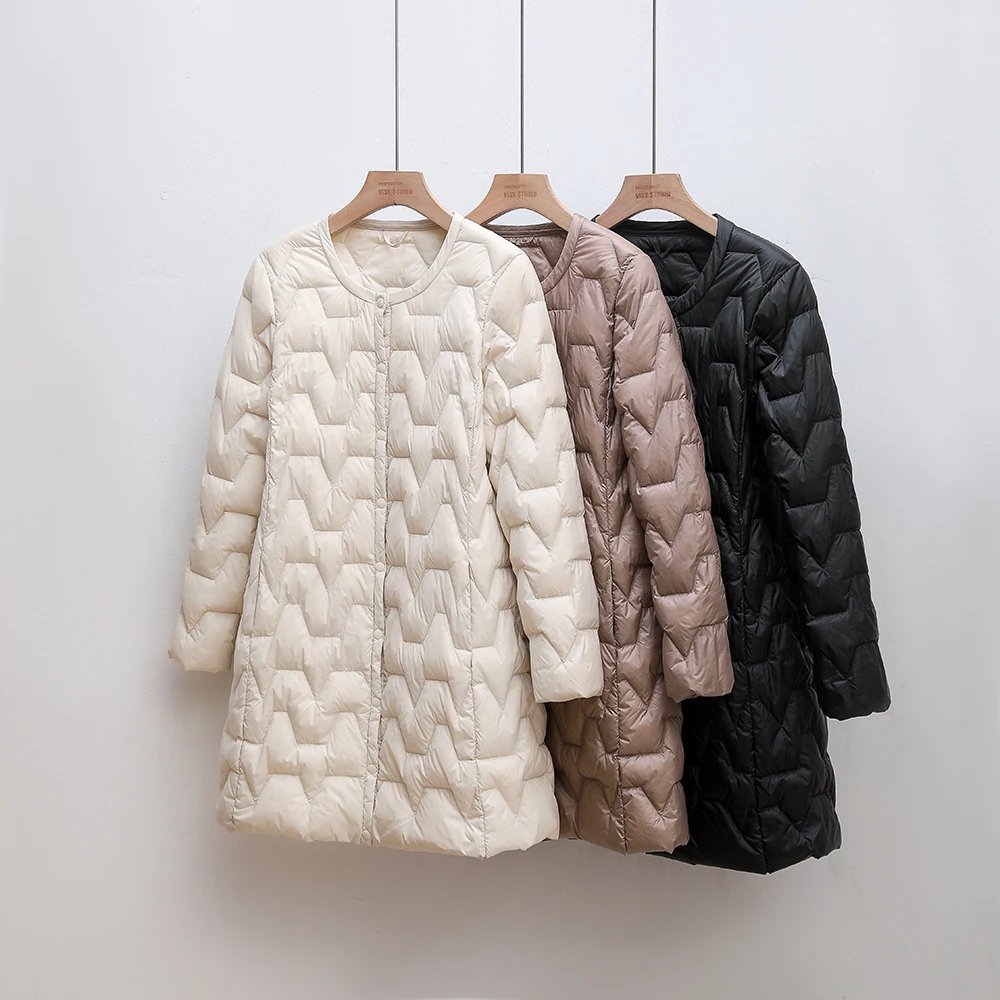 0-10℃ Women Winter Jackets Ultra Light White Duck Down Coat Slim Female Puffer Parkas Windproof Down Coat Long Outerwear