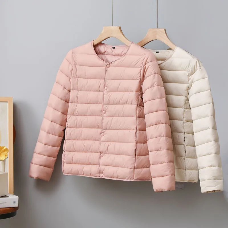 2025 New Autumn Winter Warm Women Jacket Fashion Ultra Lightweight Down Cotton Slim Coat Solid Matt Fabric Windbreaker Parkas